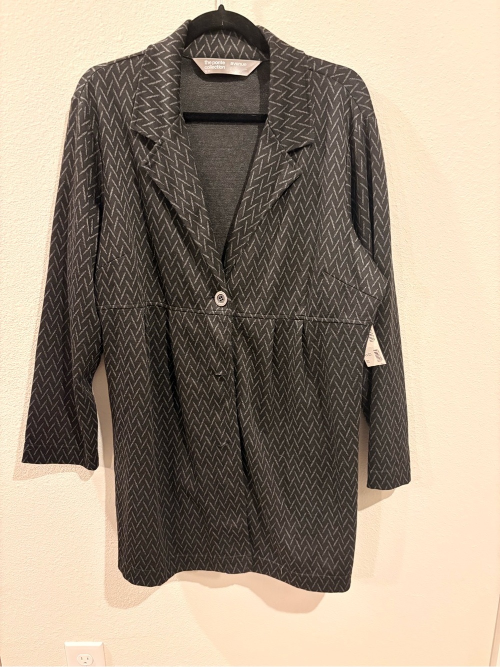 Avenue Charcoal Zigzag Long Blazer